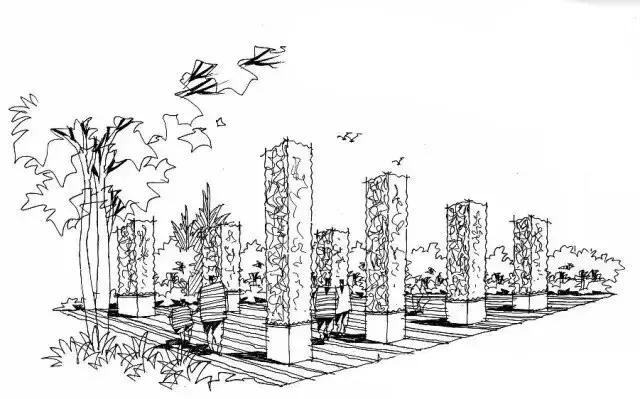 手绘效果图设计详解,干货五幅景观手绘效果图步骤图解