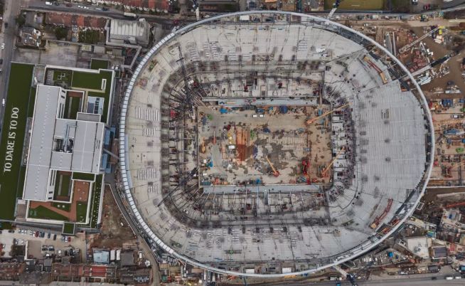 热刺8亿英镑新球场初现雏形,热刺新球场纪录片