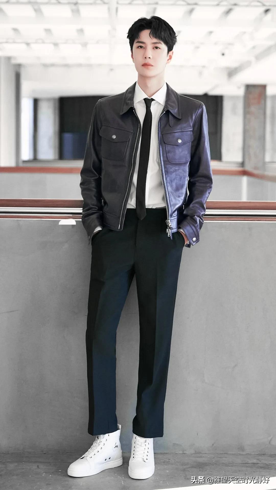秋冬男星皮衣穿搭,男明星皮衣外套搭配