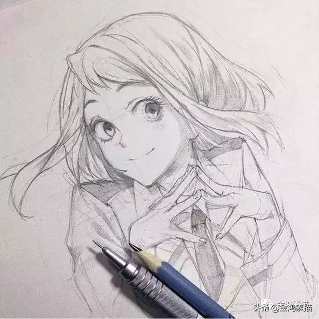 素描动漫人物古风,动漫人物素描简单