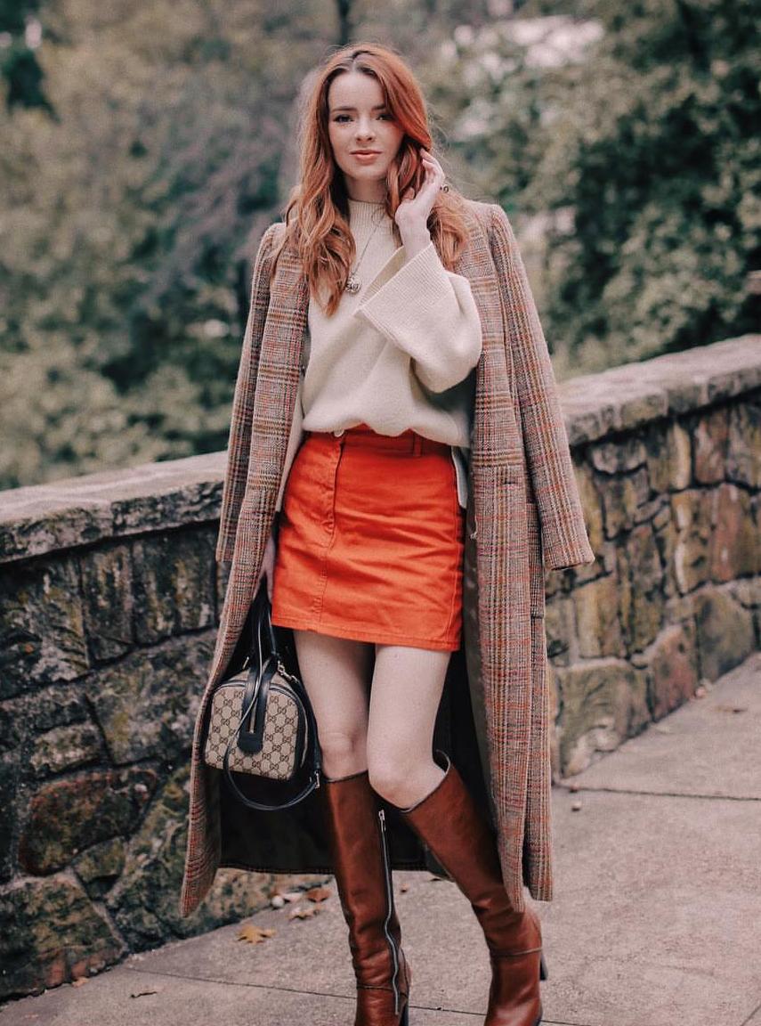 墨绿色格纹大衣怎样搭配好看,短款格纹毛呢大衣的搭配方法