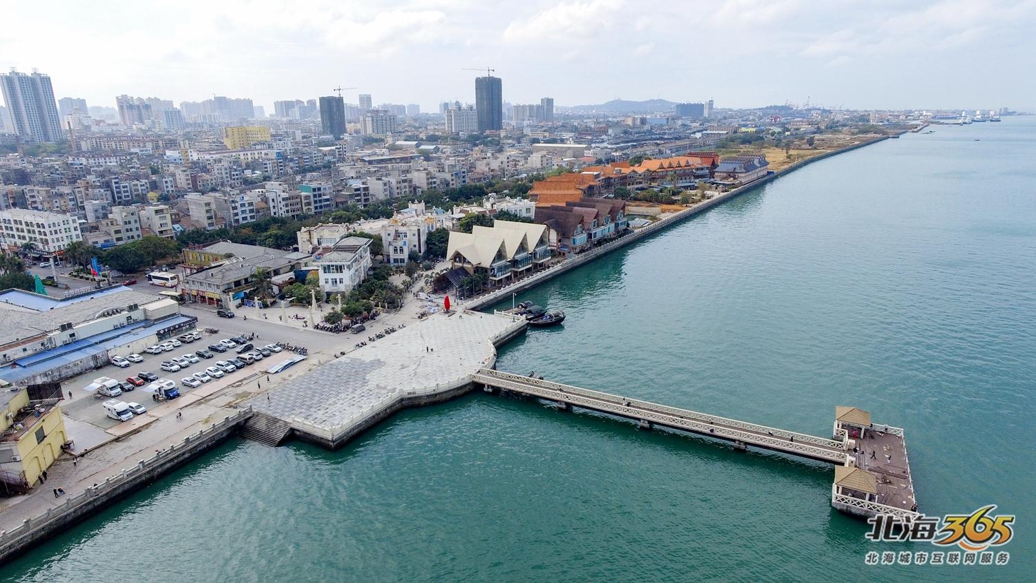 航拍北海第二湾,北海北岸震撼航拍