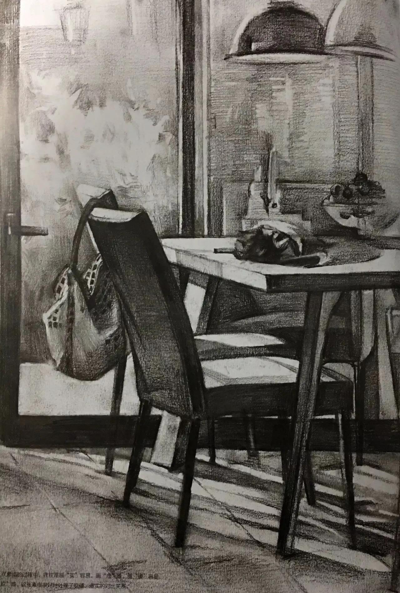 清华校考场景素描高分卷,清华素描场景高分卷技法