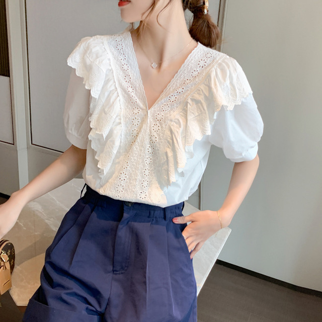 小个子减龄短款上衣白色,显气质的女生夏季上衣推荐