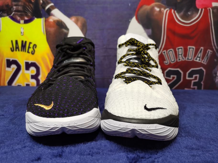 nikelebron18詹姆斯上脚配色,nike粉蓝拼接lebron18