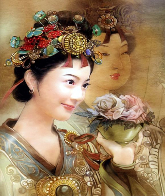 红颜如玉---德珍彩绘经典美女画
