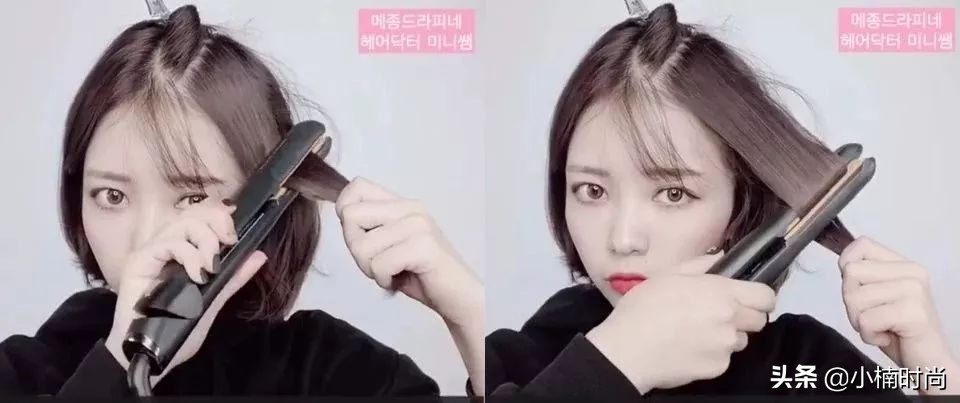 韩款卷发无刘海,超短发韩范儿卷发教程