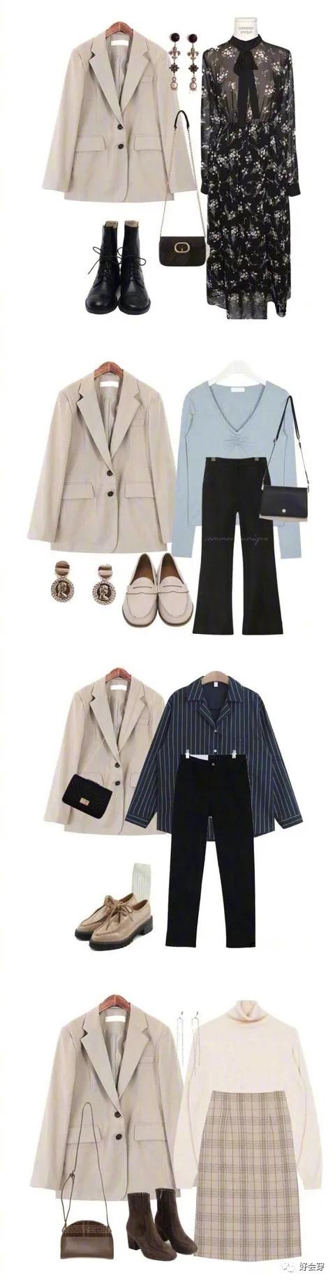 棕色格纹西服搭配裙子,亚麻格纹西服休闲服搭配