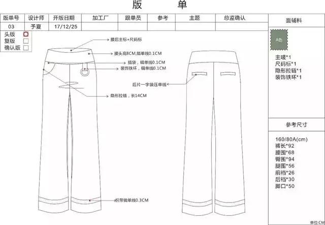 服装设计师必看：商业公司里的服装设计版单是怎样的？（收藏贴）