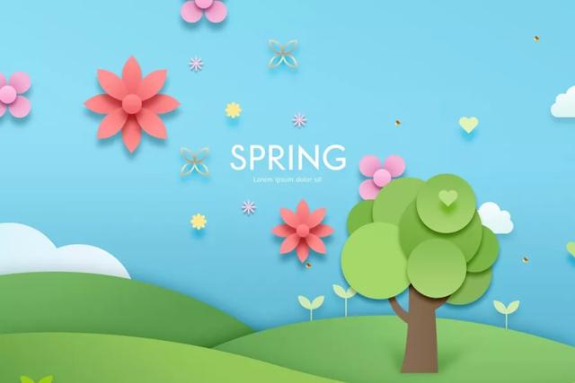 免费开年海报psd素材,春季海报ps