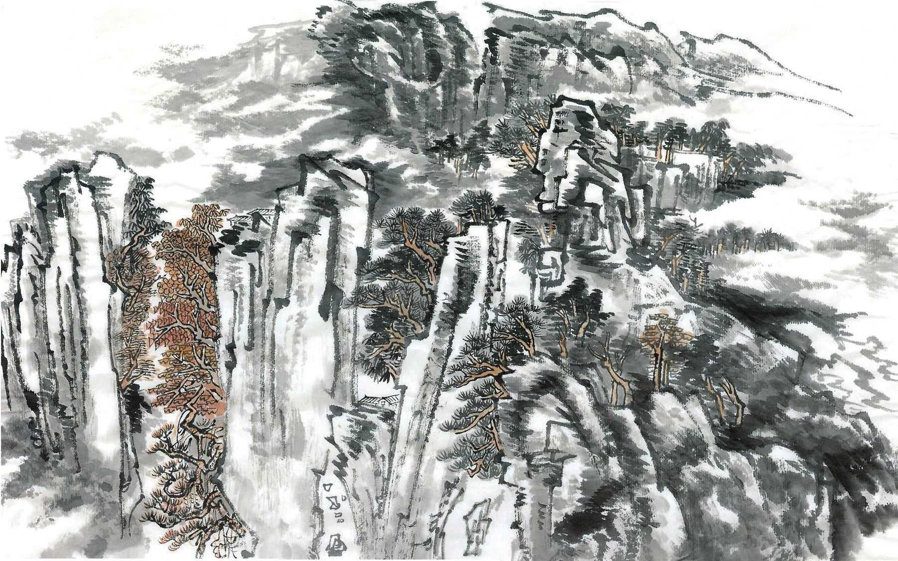 零基础画山水画教程,山水画三级考级范画