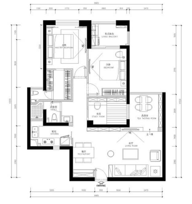 电视墙加长悬空一半,背景墙延长到阳台效果图