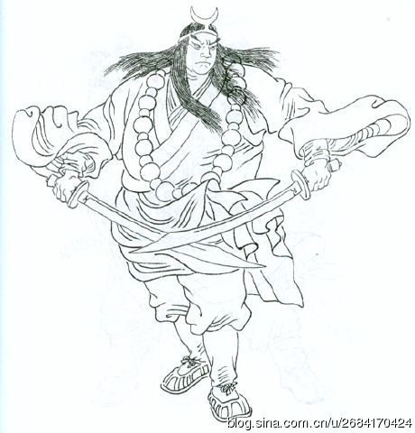 水浒人物绘画天罡,水浒三十六天罡星素描人物图