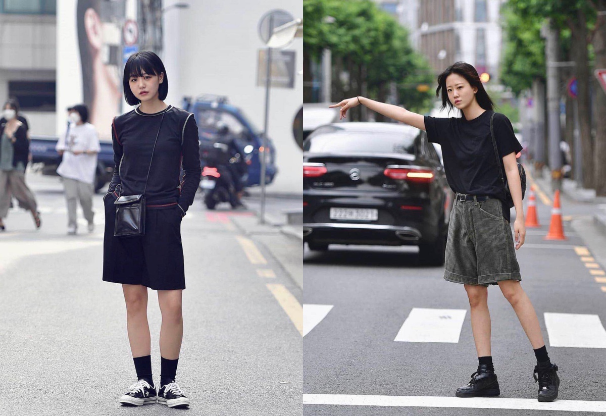 韩国小姐姐穿夏天马丁靴,韩国小姐姐中筒靴子搭配