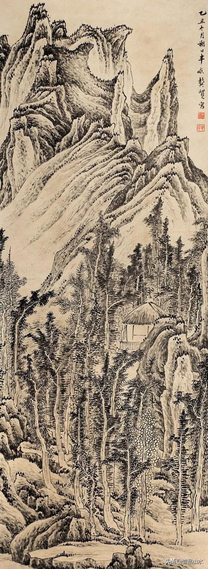 最真实的国画山水画,当代国画山水中的点景人物