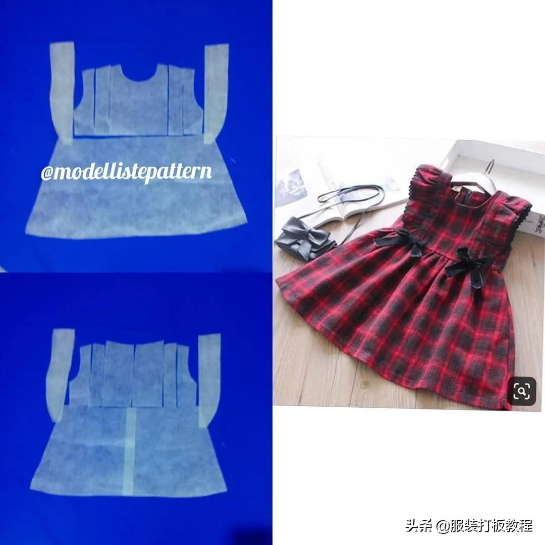 女童吊带连衣裙裁剪纸样,连衣裙裁剪纸样大全真丝
