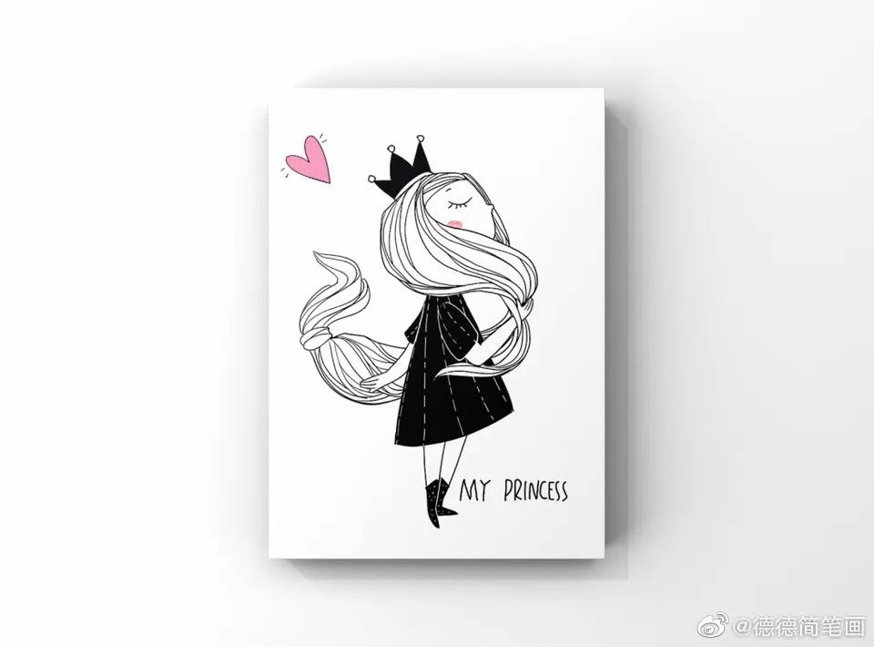 简单清新花卉的简笔画图片大全,唐老鸭简笔画可爱清新小女孩