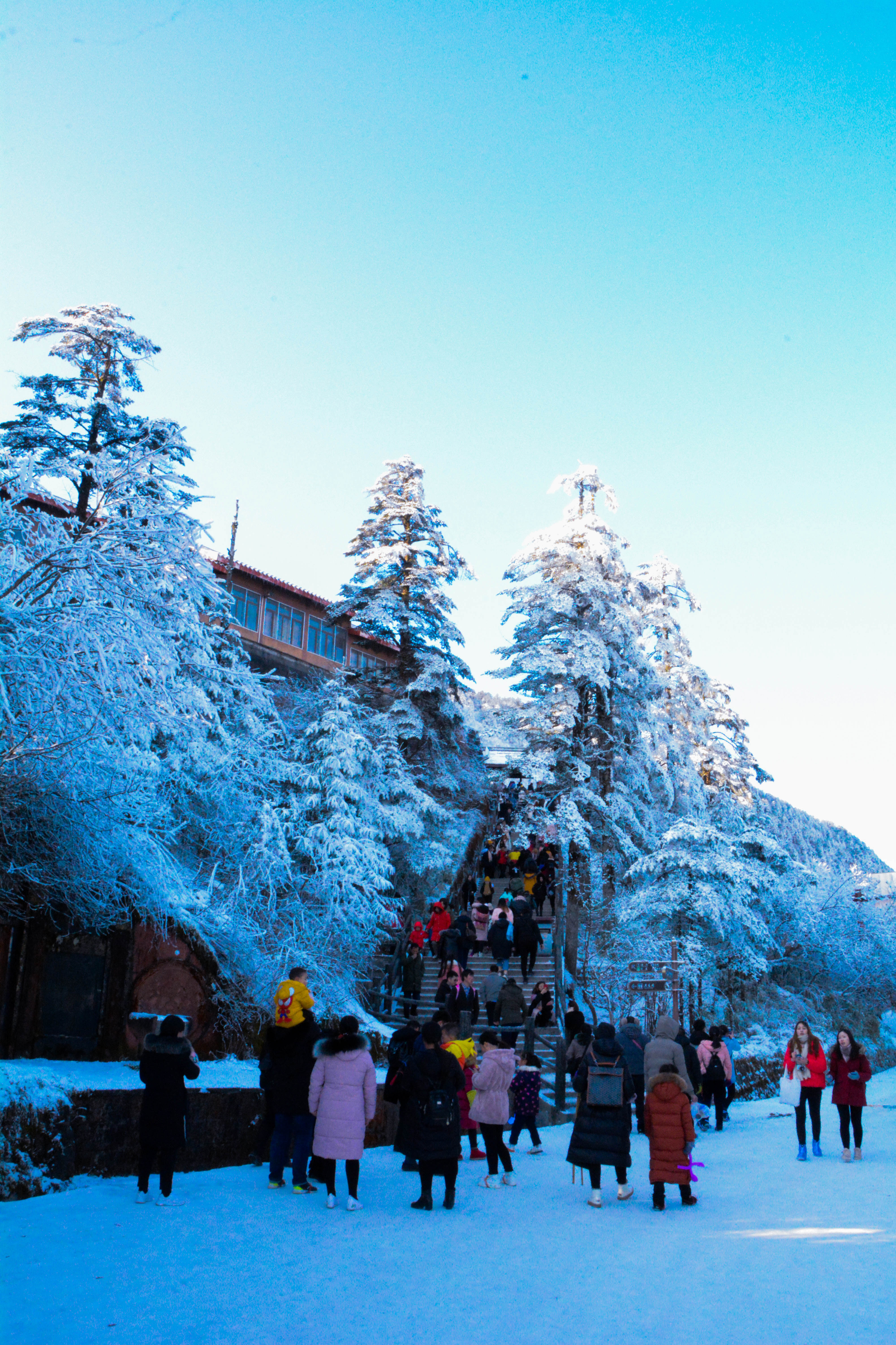 峨眉山冬雪仙境,峨眉山象城旅游