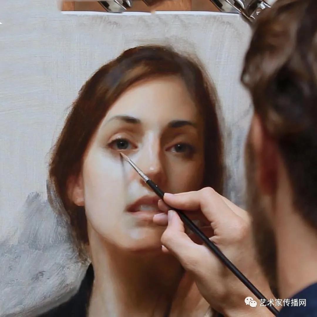 美国写实油画大师作品欣赏,写实油画中国女肖像脸部调色技巧