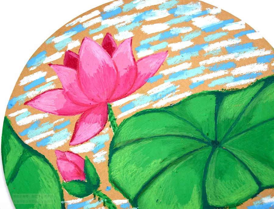 儿童画教程｜油画棒绘画课程《热闹的夏日池塘》