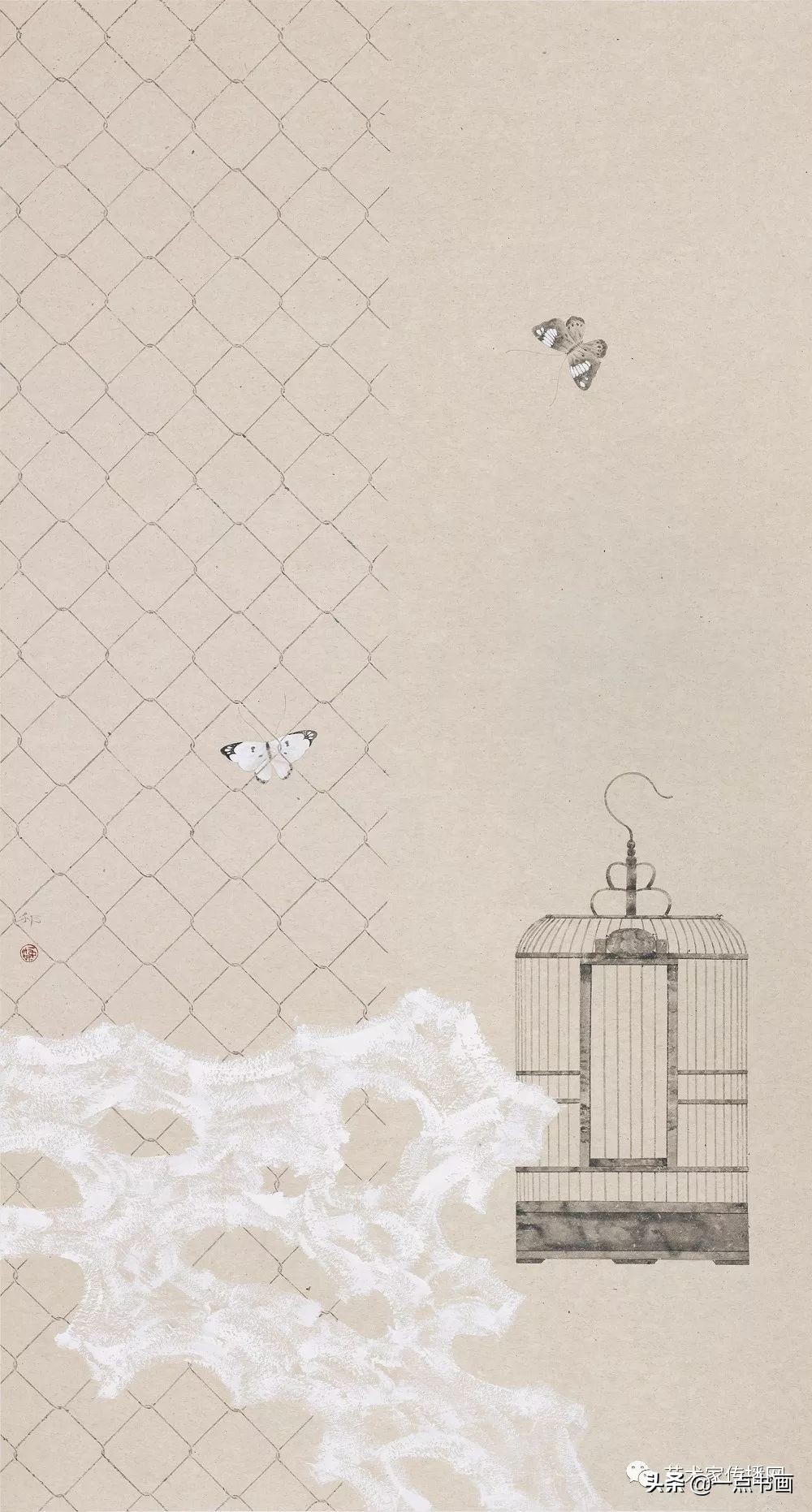 这位画家喜欢画鸟笼子，啥意思？