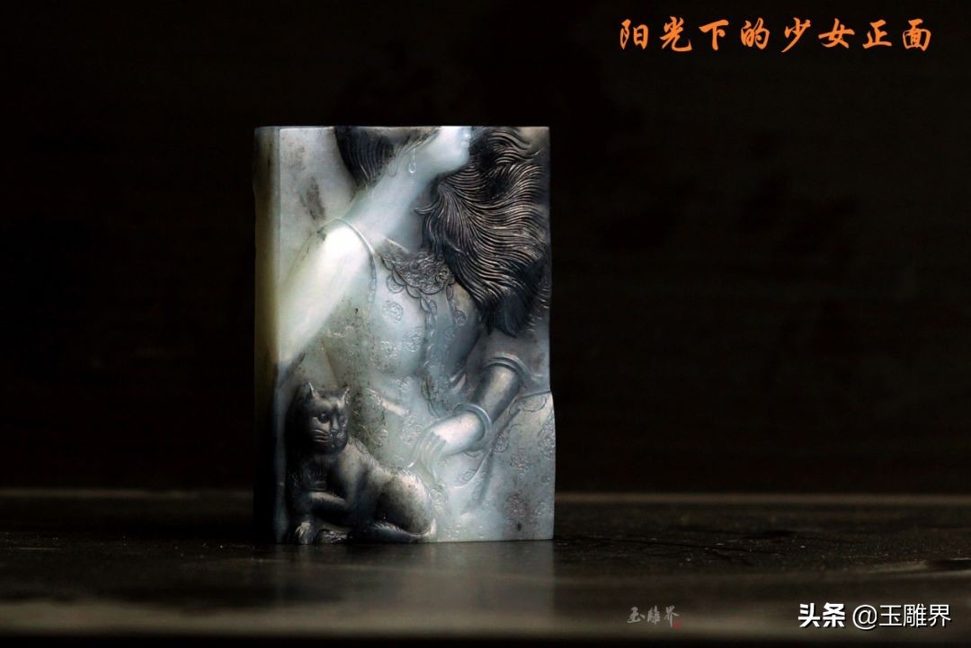 最漂亮的和田青花料,和田玉青花人物巧雕