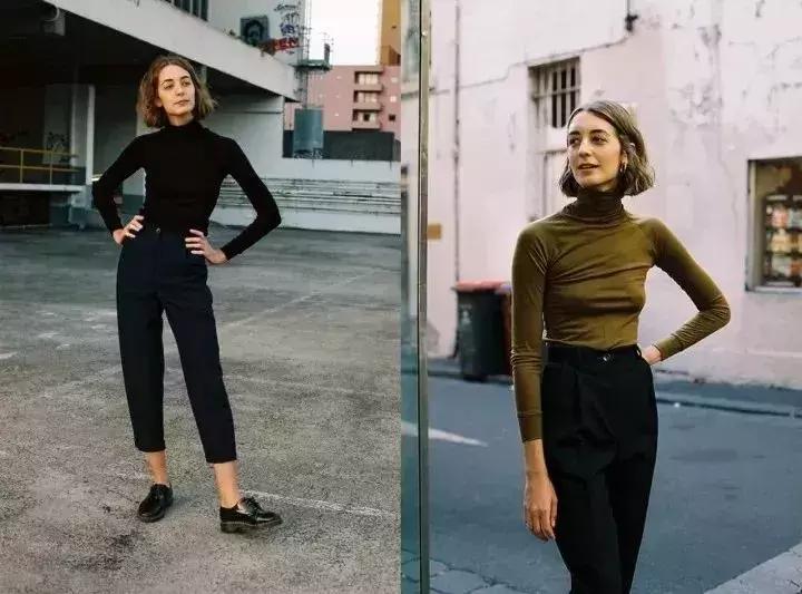 高领衫穿搭,高领打底衫和卫衣搭配