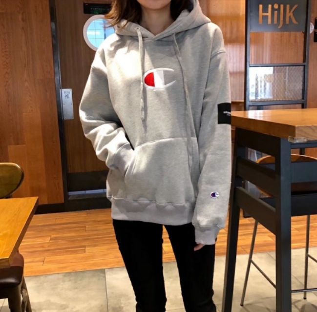 吉普刺绣加绒卫衣,冠军卫衣红色带帽新款加绒