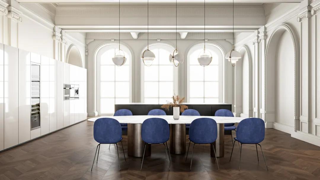 意式轻奢94平米效果图,奢华优雅独特空间