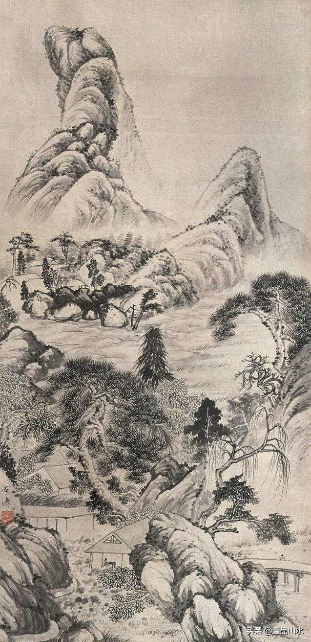 石涛山水画高清大全,石涛小写意山水画小品图片