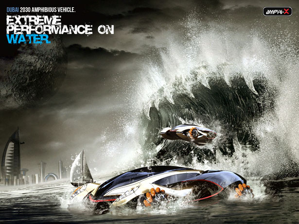 迪拜两栖车,迪拜水陆两栖车