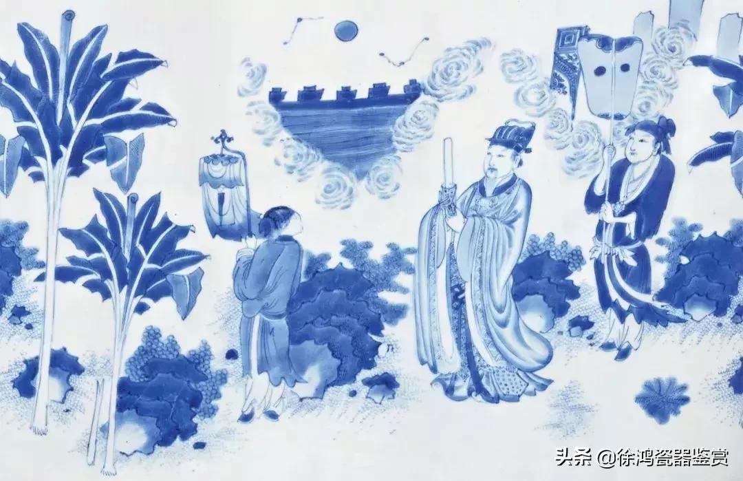 明崇祯青花山水瓷器,明崇祯鹿纹青花瓷器