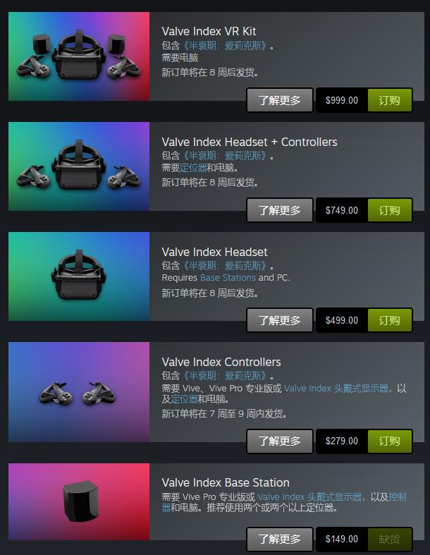 valveindex多少元,valveindex中国啥时候能买