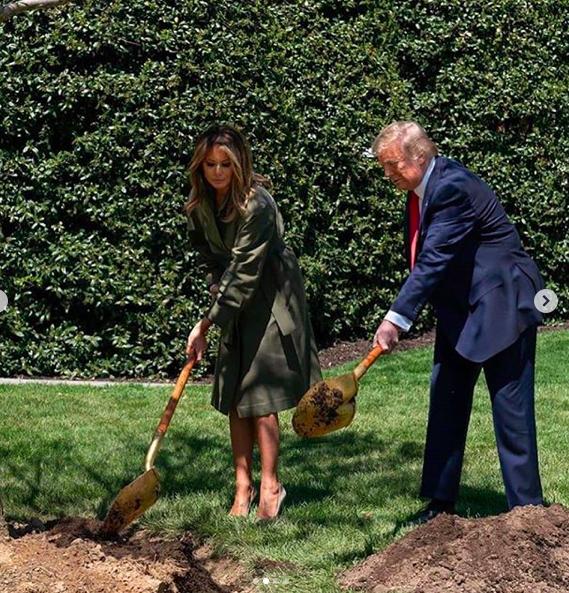 美国第一夫人植树节,美国第一夫人绿色衣服