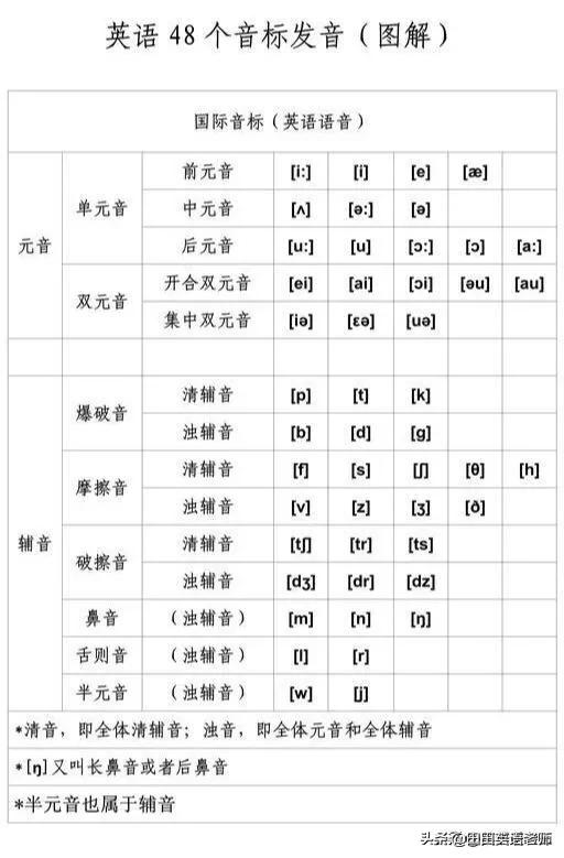 48个国际音标发音图高清图,英语48个国际音标舌位图