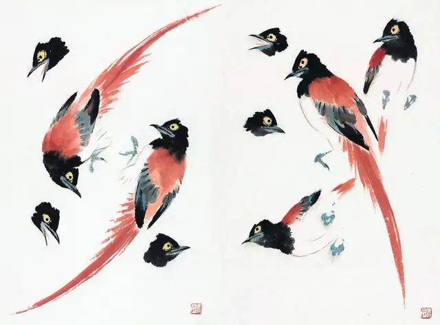 国画300例写意禽鸟技法入门,国画鸟的画法一学就会
