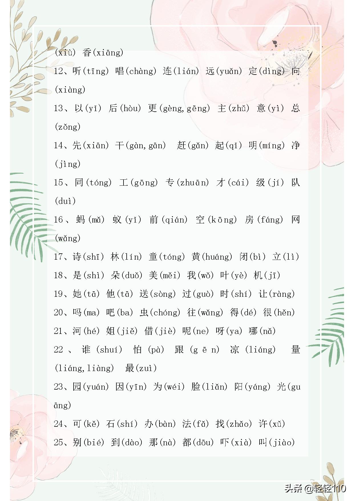 小学1-6年级生字总共2460个带拼音,1到6年级生字表2460个字