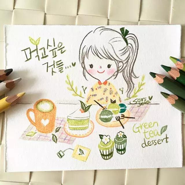 彩铅画古风人物简笔画,彩铅荷花简笔画几分钟就能学会