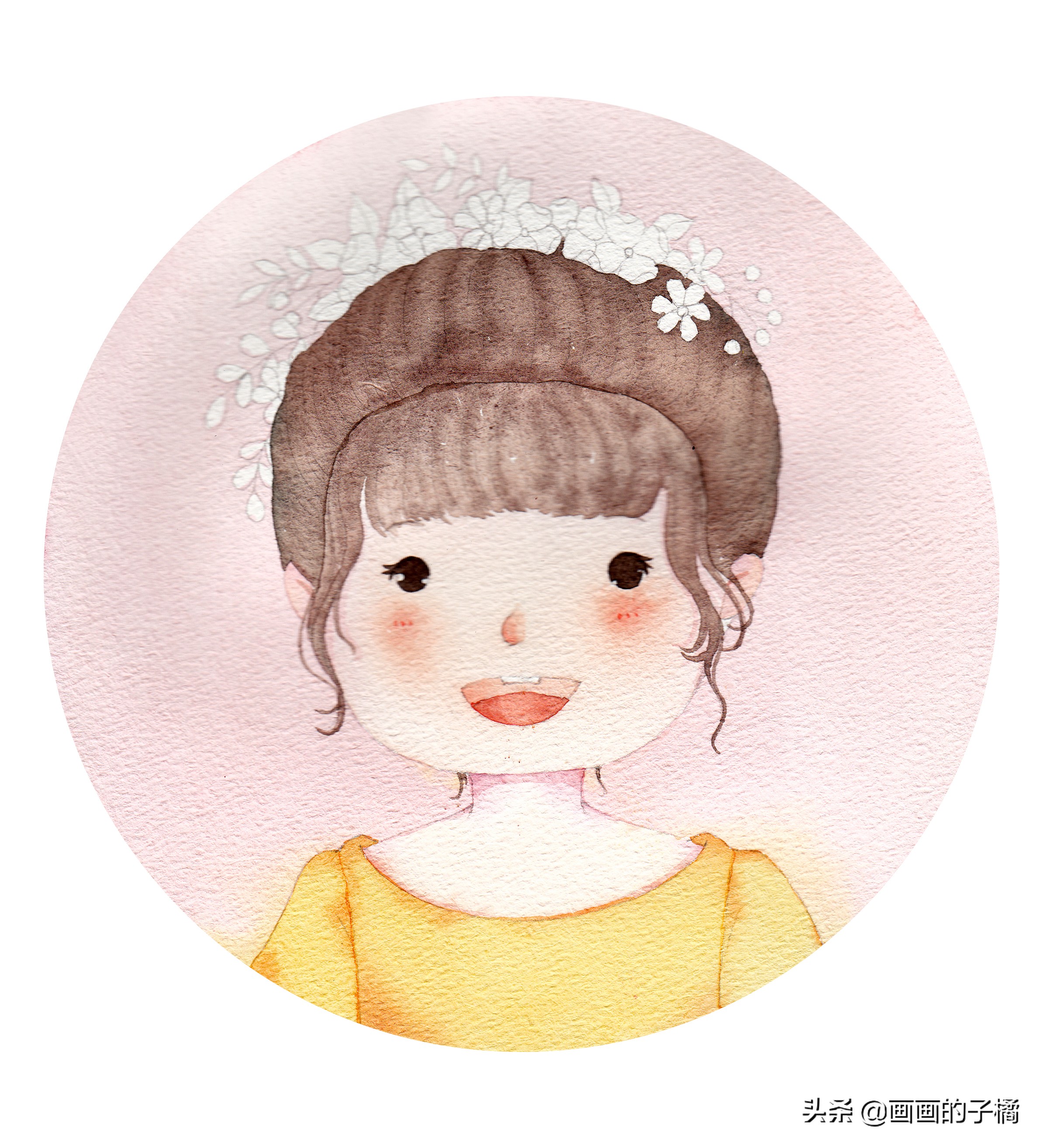 高清唯美手绘头像水彩,水彩画头像画法技巧