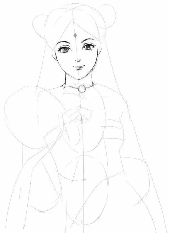 手绘动漫古风女生线稿简单,古风人物线稿教程零基础