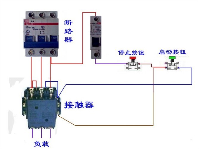 断路器和接触器接线视频,断路器接触器控制回路手绘图