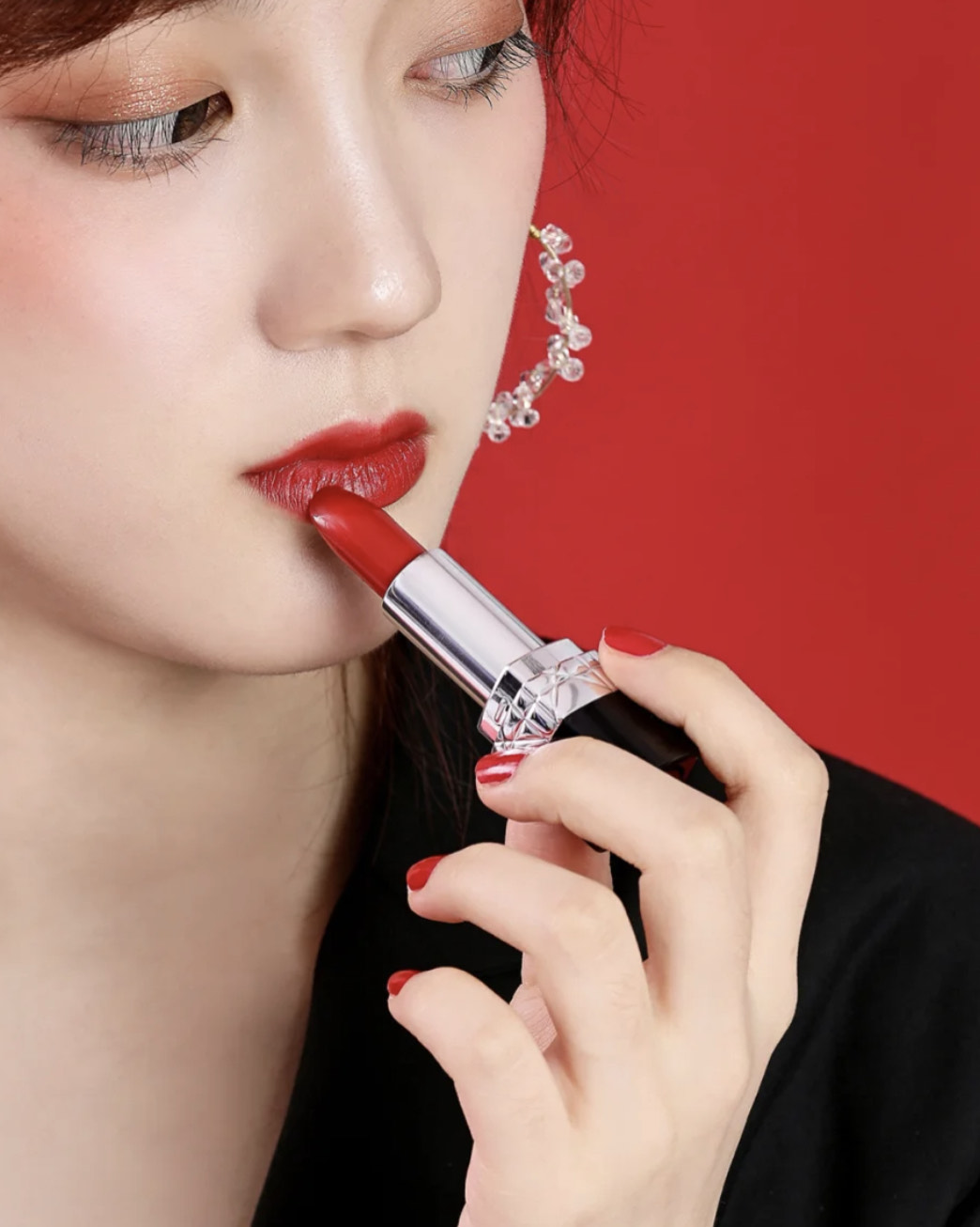 显白口红色号推荐迪奥740,上班族最经典口红