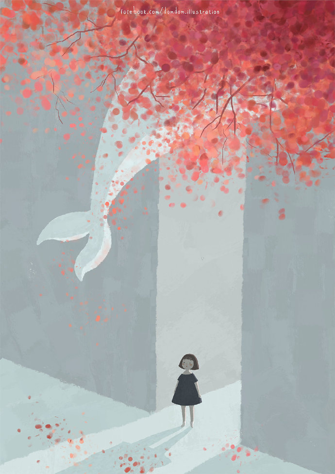 越南主题绘画,越南插画师春天作品