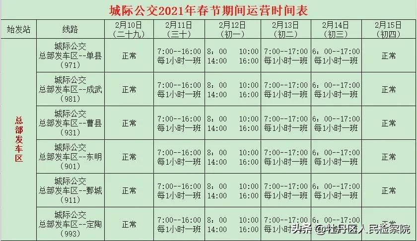 菏泽人赶紧收藏！这份时间表太有用了！