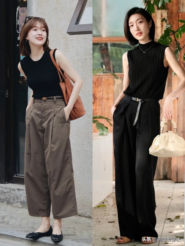 小个子怎么穿牛仔直筒阔腿裤,个子矮腿粗胯大穿白色阔腿裤