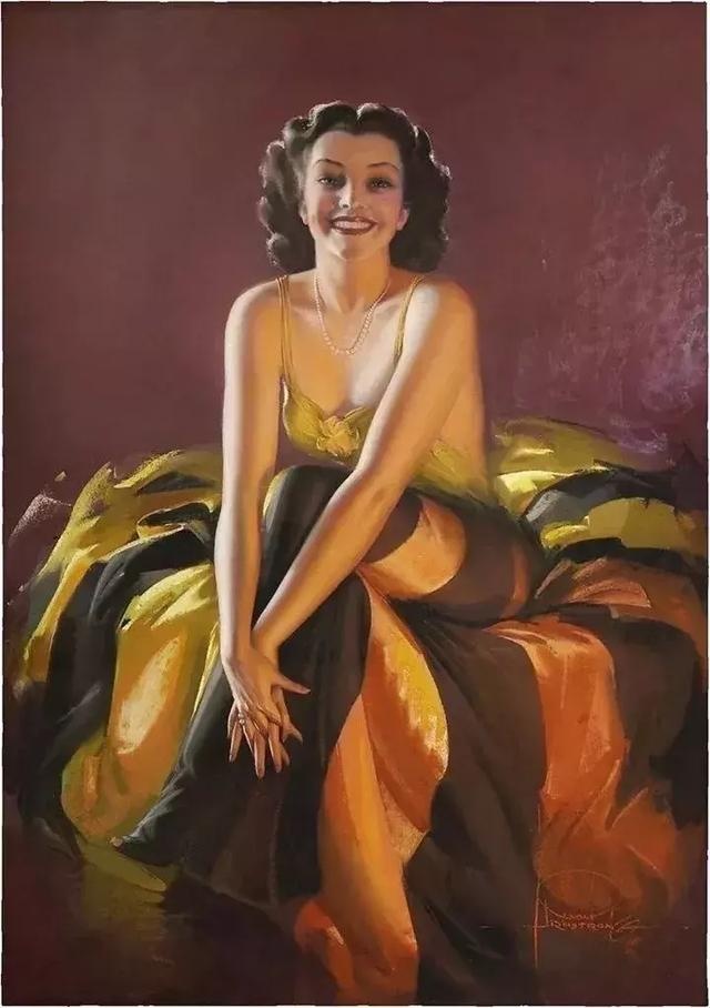 色粉画人物欧美姑娘经典,美国画家笔下美女