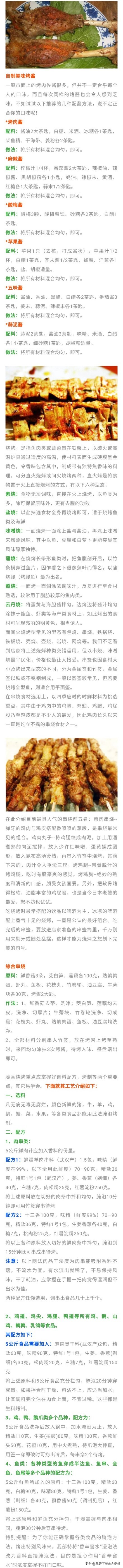 全网最火烧烤配方,全网公认烧烤配方最好吃的