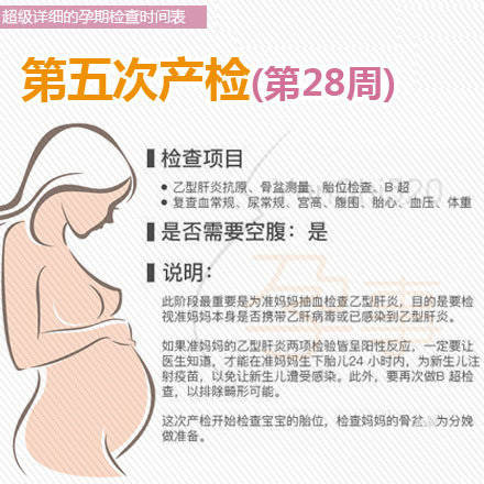 孕期b超检查时间表,详细孕期检查项目表