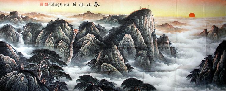 山水画头像风水讲究,客厅挂山水画风水有讲究