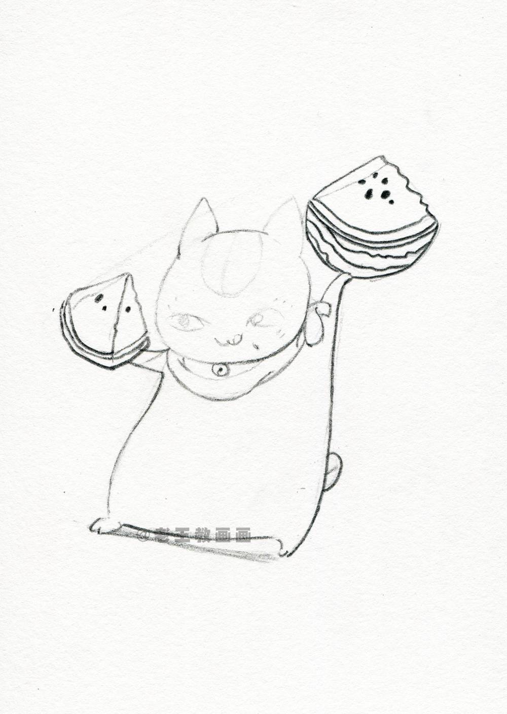 夏目友人帐猫咪老师简笔画,夏目的猫咪老师怎么画